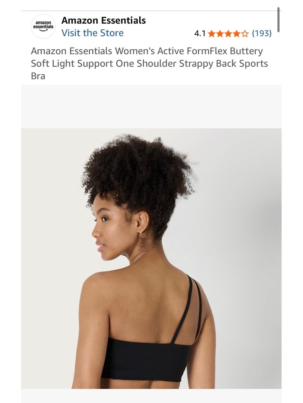 Amazon Essentials one shoulder trendy alo strappy workout bra top